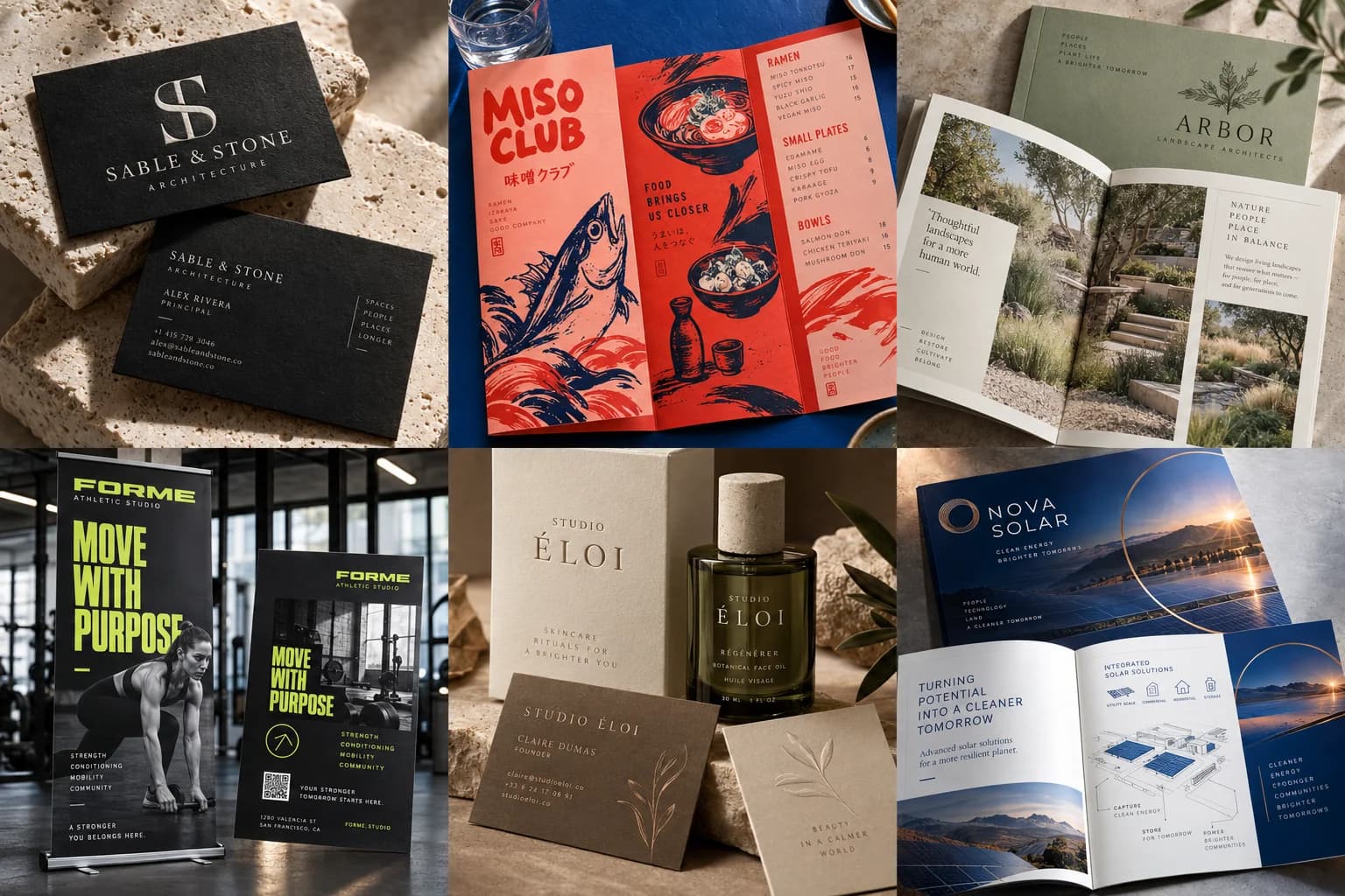 Sable & Stone: Architecture · embossed business cards, concept brand design
