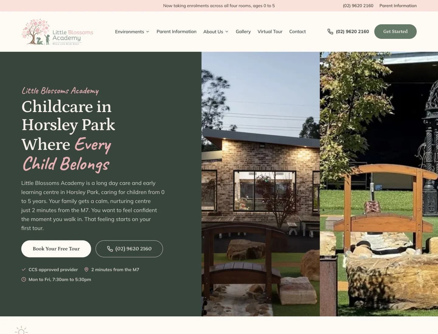 Little Blossoms Academy website loading preview