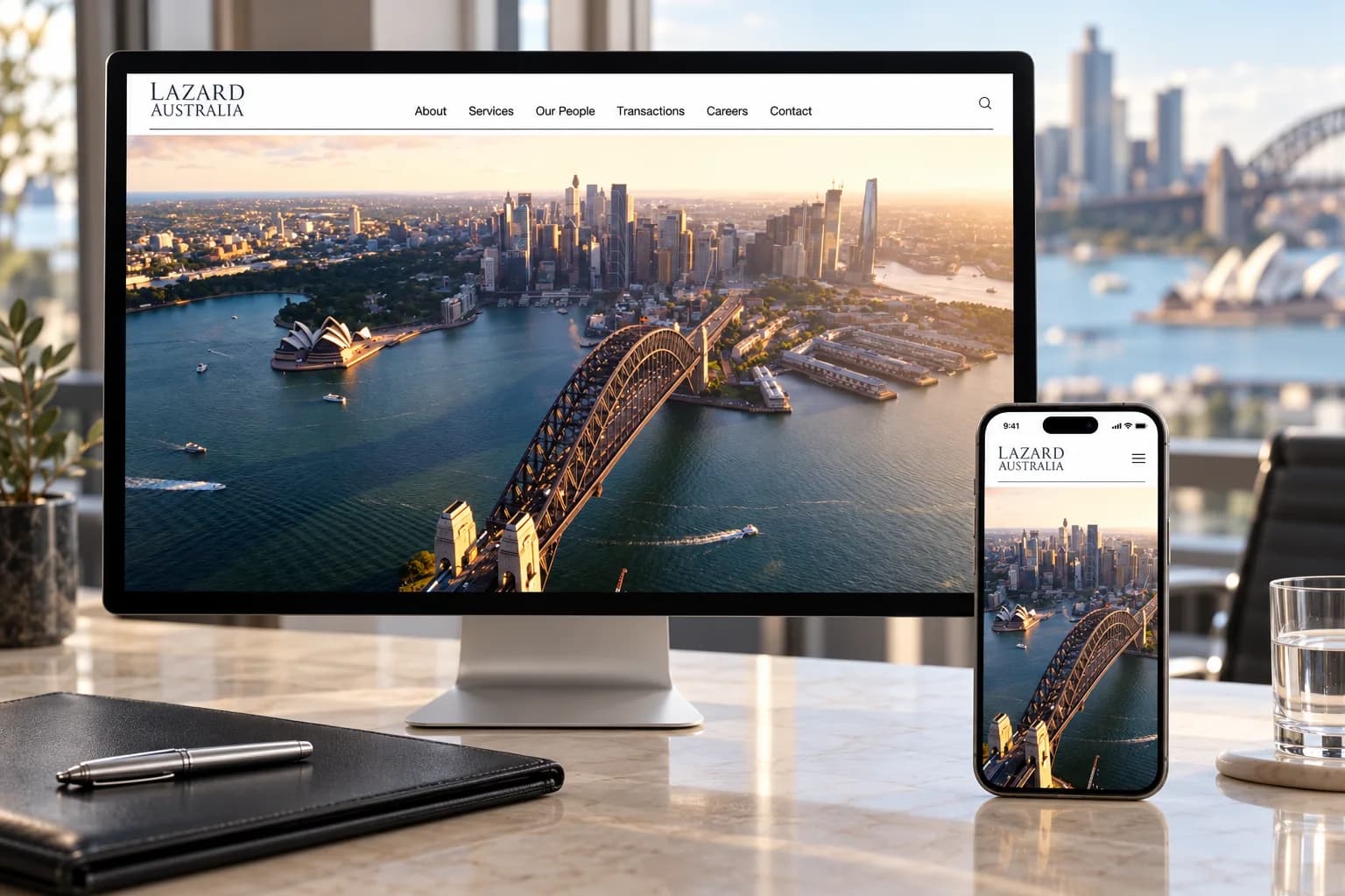 Lazard Australia website shown on desktop and mobile