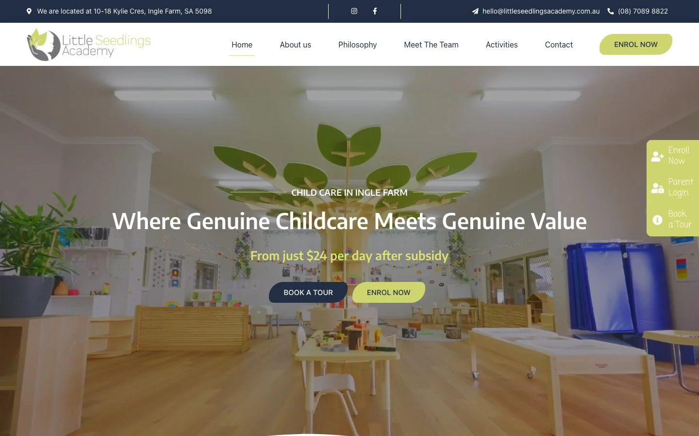 Little Seedlings Academy website loading preview