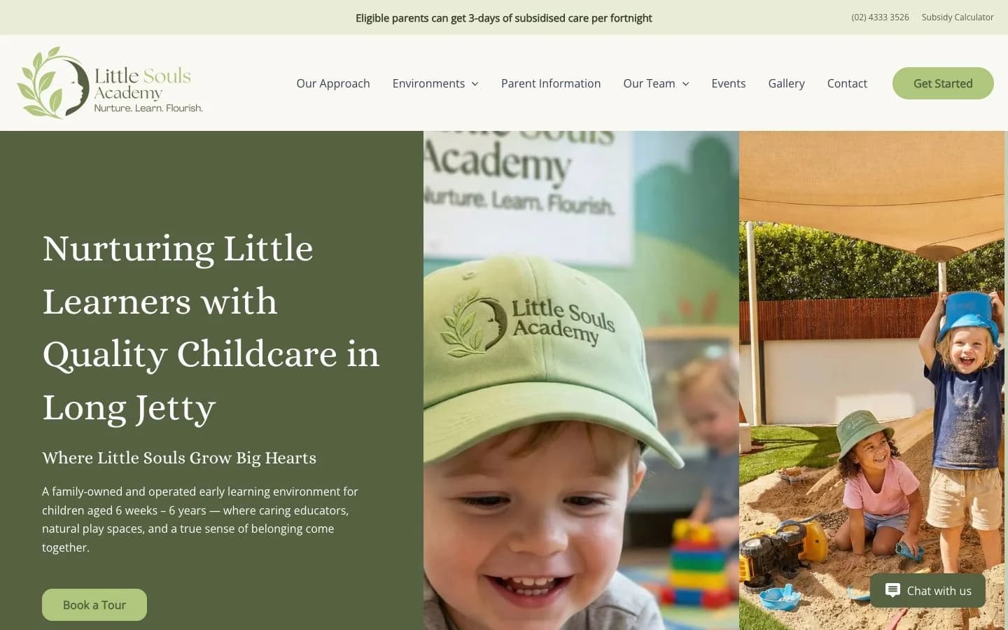 Little Souls Academy website loading preview