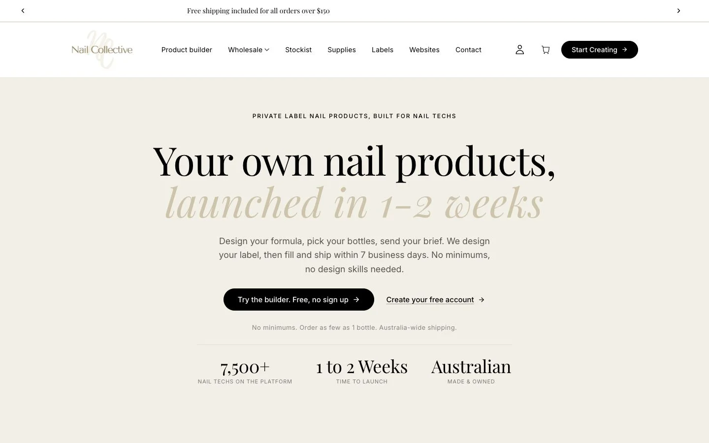 Nail Collective desktop website preview