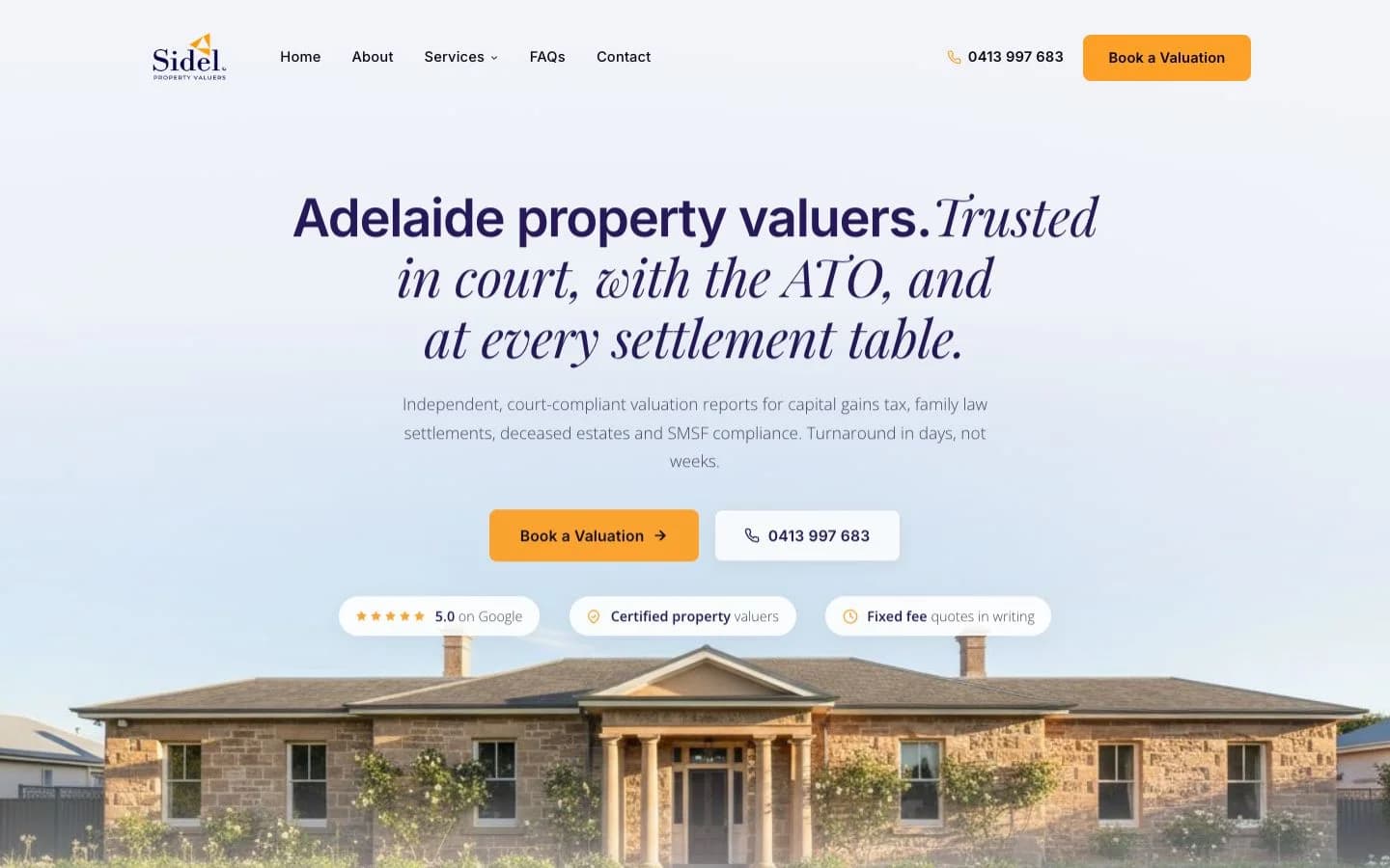 Sidel Property Valuers website loading preview