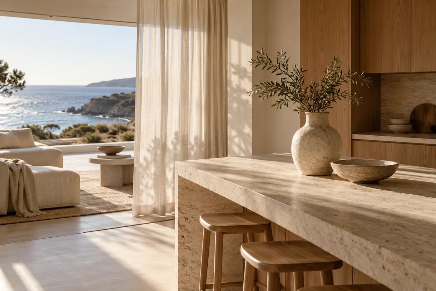 Sunlit interior in an Alder and Form social design