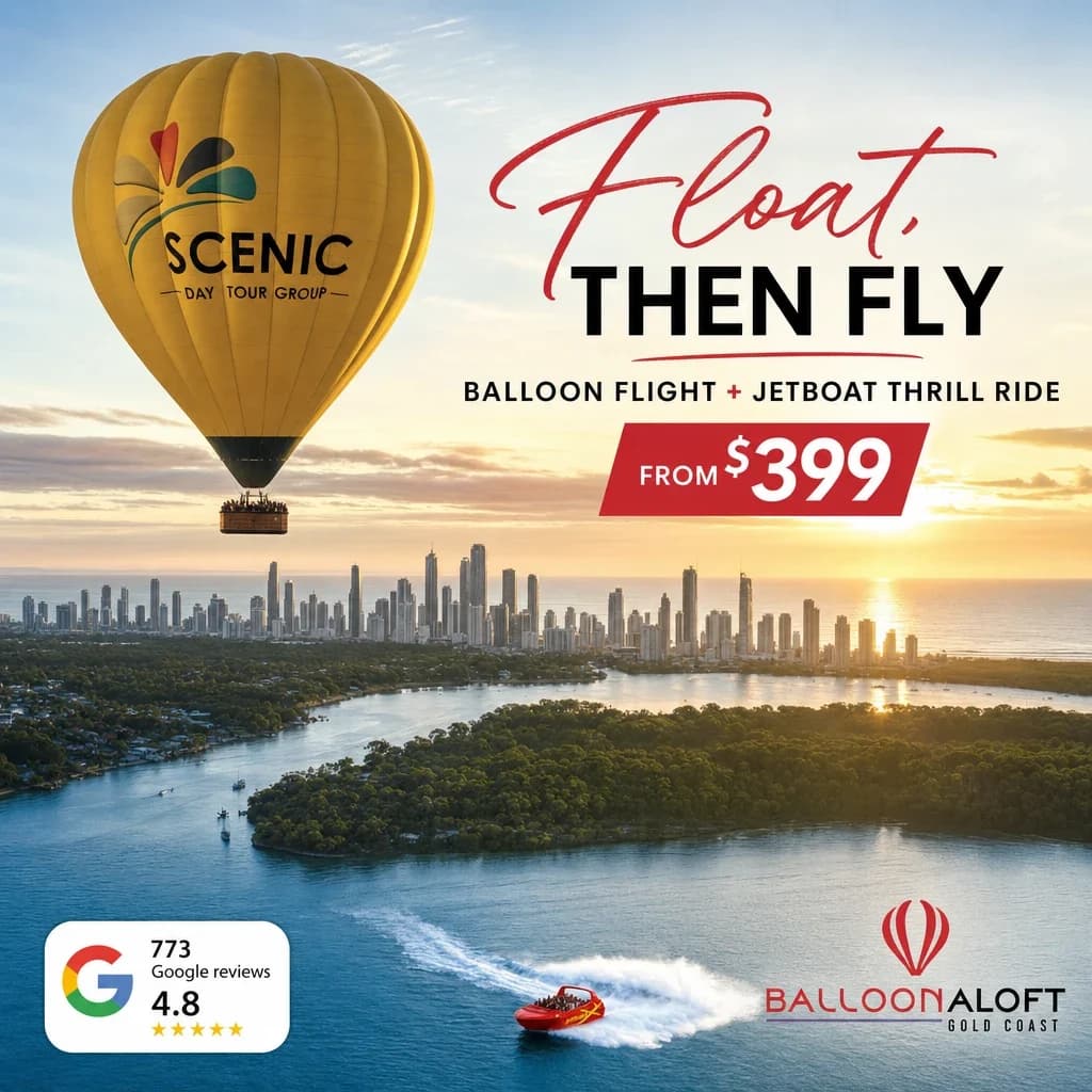 Balloon Aloft Gold Coast campaign creative 3: A day with a little more adventure.