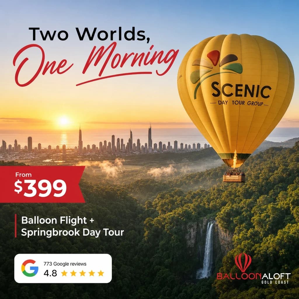 Balloon Aloft Gold Coast campaign creative 4: From the sky to the hinterland.