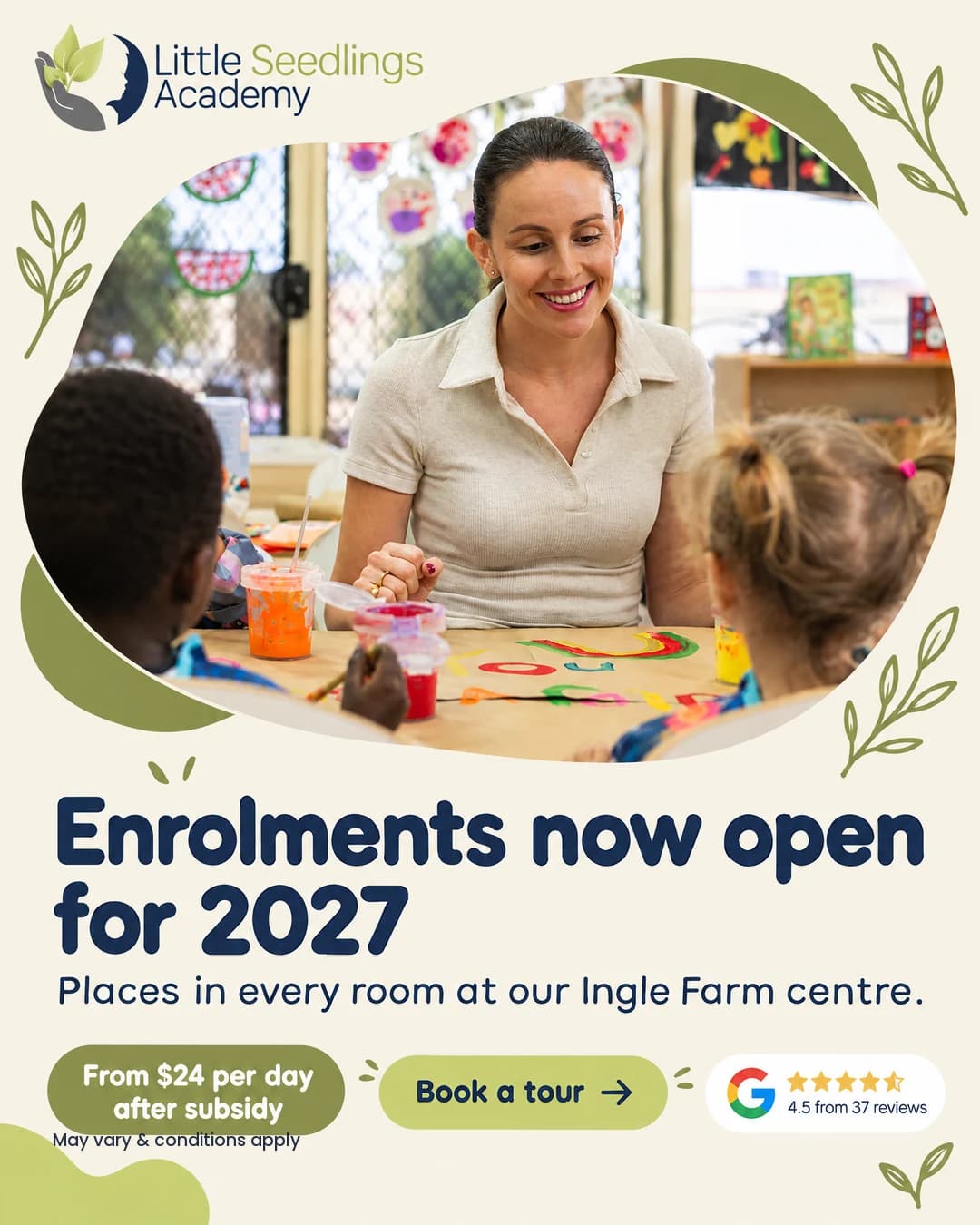 Little Seedlings Academy campaign creative 3: A place for their next chapter.