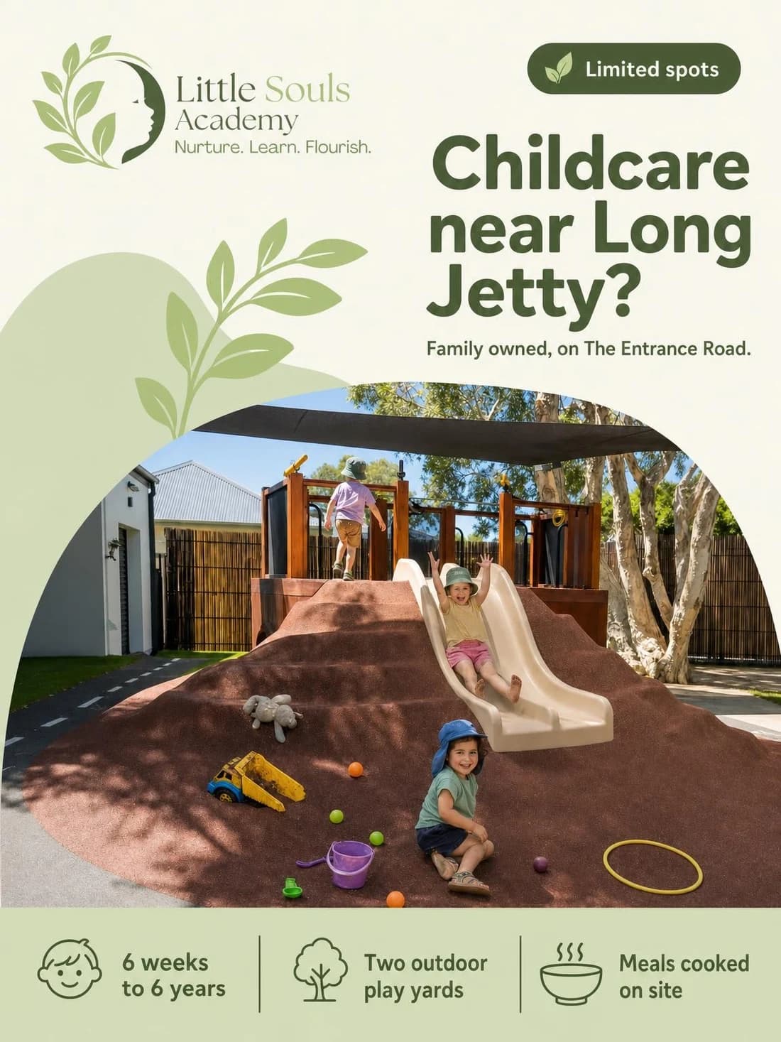 Little Souls Academy campaign creative 4: Local care, close to home.