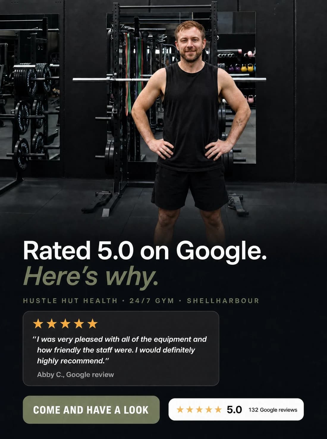 RX Active Health campaign creative 6: Confidence from someone who trains here.