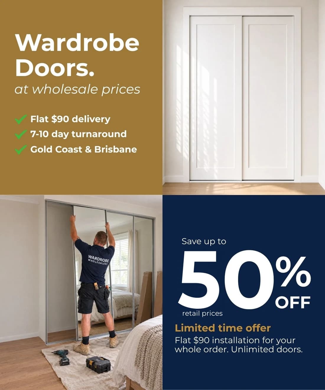 Wardrobe Wholesalers campaign creative 3: Make the options easy to compare.
