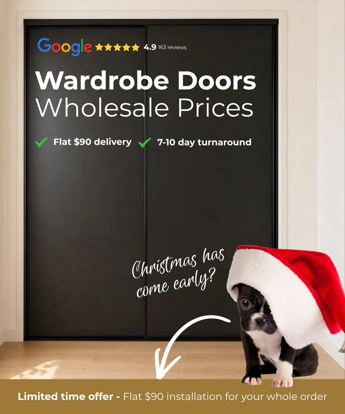 Wardrobe Wholesalers campaign creative 4: A seasonal reason to update the wardrobe.