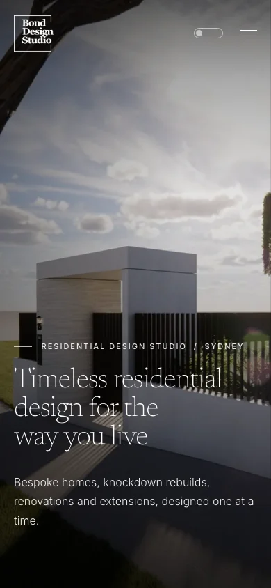 Bond Design Studio mobile website